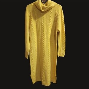 Ann Taylor Yellow Long Sleeve Sweater Dress Size Medium Petite